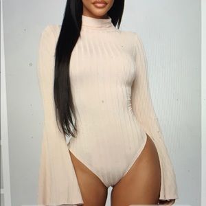 Anastasia Bell Sleeve Bodysuit - Nude